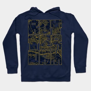 Rotterdam, Netherlands City Map Typography - Gold Art Deco Hoodie